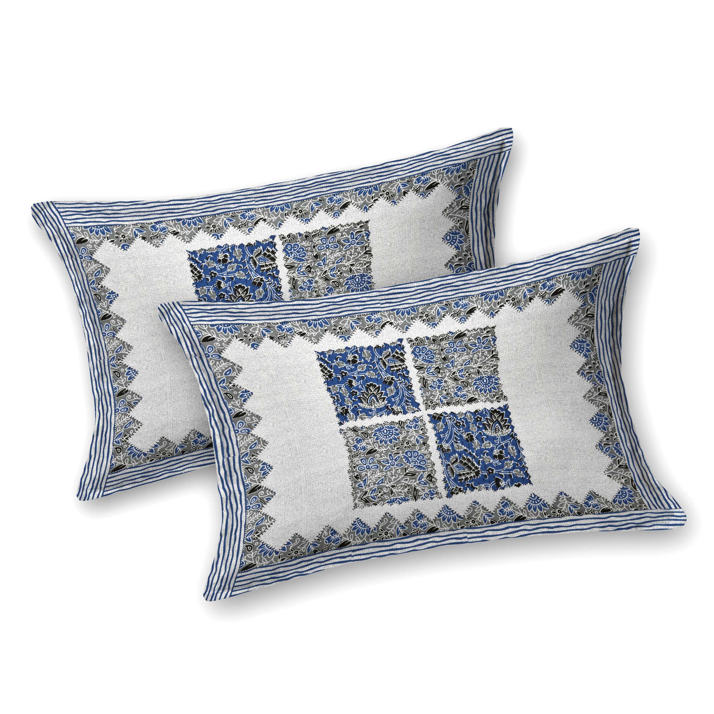Rajasthani Traditionally Printed Cotton Doublebed Bedsheet With Pack of 2 Pillow Covers - Image 2